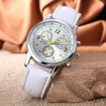 9mm Leather Strap Wrist Watch 3 Bar Water Resistant Chronograph