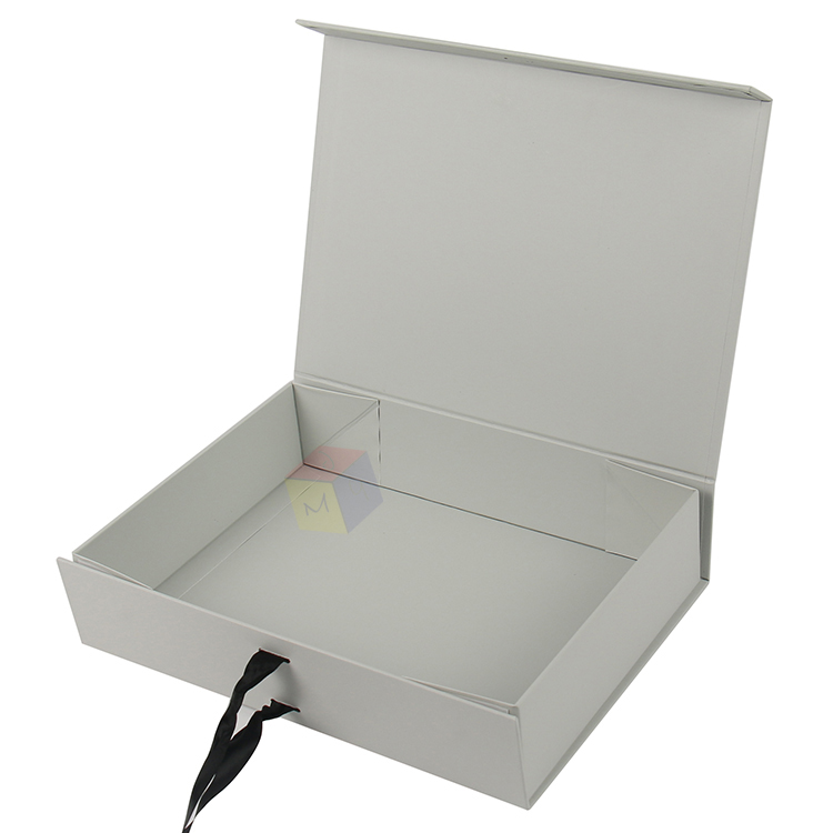 Luxury Storage Custom Printed Hard Paper Gift Magnetic Lid Box with Ribbon Free Design