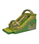 Children Fun Park Inflatable Green China Army Slide For Rentals