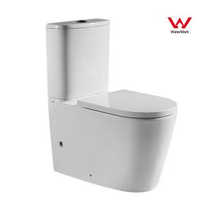 Quality Watermark Sanitary Ware Two Piece Toilets Skirted 669*384*820mm Soft Closed wholesale