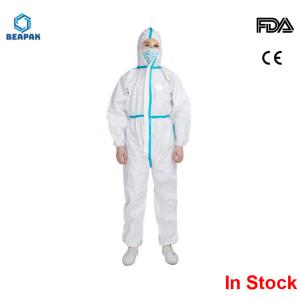 Quality Anti Virus Disposable Protective Suit Breathable Customized Weight Size wholesale