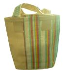 Security Lock Reusable Carrier Bags , Strips Gunny Bag 100% recycle Natural