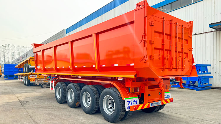 4 Axle 35 40 45 m3 Dump Semi Trailer Tipper Trailer Hydraulic Rear End Trailer for Sale