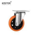 32mm Orange PVC PU Industrial Caster Swivel Castor Customized Request 2.5inch to