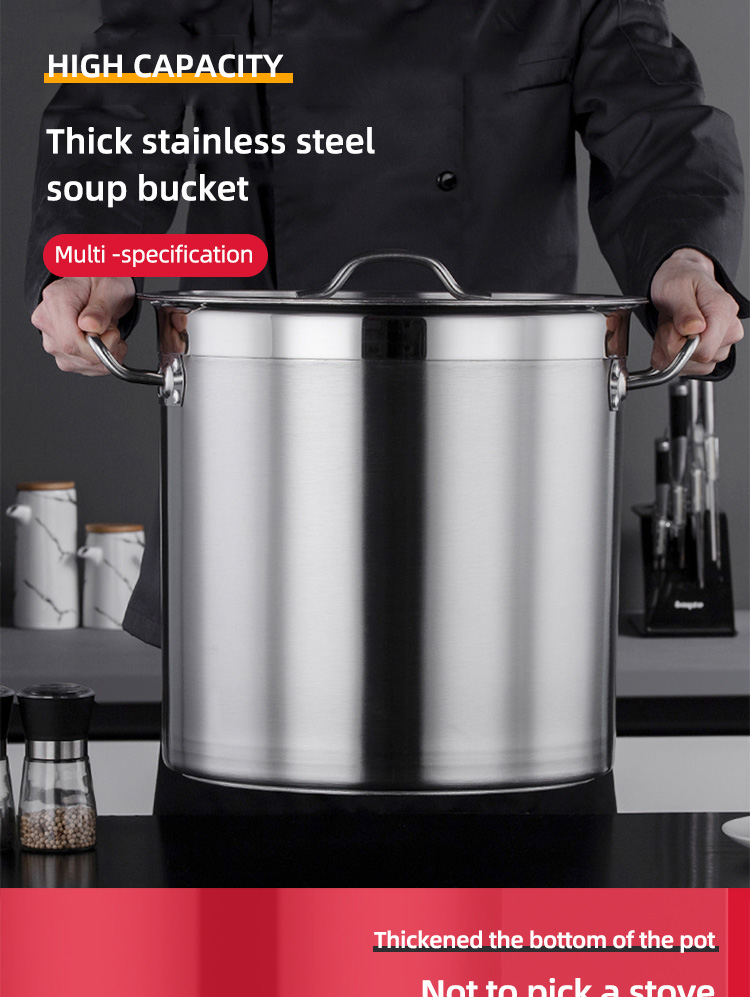 Multi-function Silver Cooking Pot Large Capacity Stainless Steel Soup & Stock Pots Heavy Duty Cooking Pot
