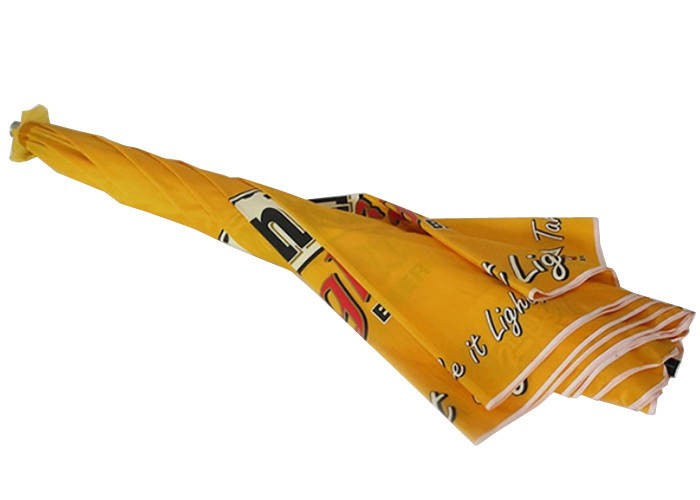 Retractable Rod Windproof Beach Umbrella , Promotional Beach Umbrellas Two Layers