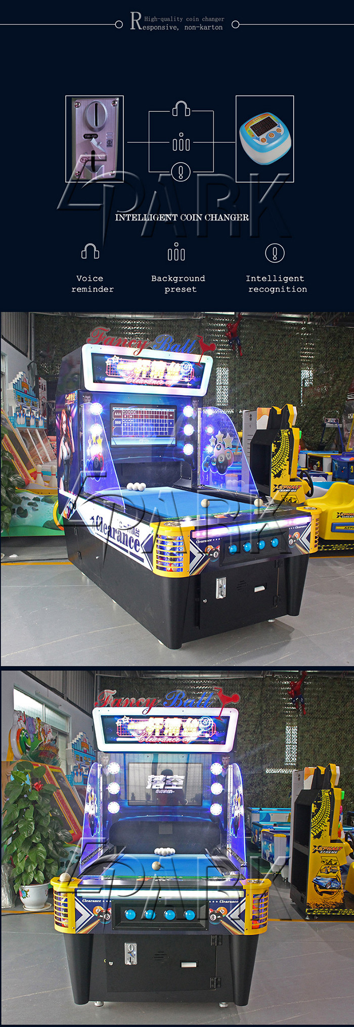 Teenager Pool Table Hitting Ball Arcade Game Machine Coin Operated Billiards