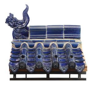 Quality Traditional Chinese style blue glazed cemetery roof tiles wholesale