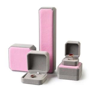 Quality Rigid Cardboard Flocking Jewelry Boxes For Rings Necklaces Earrings And Bracelets wholesale