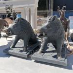 Bronze Life Size Boar Statues Fountains Metal Wild Pig Spitting Water Fountain