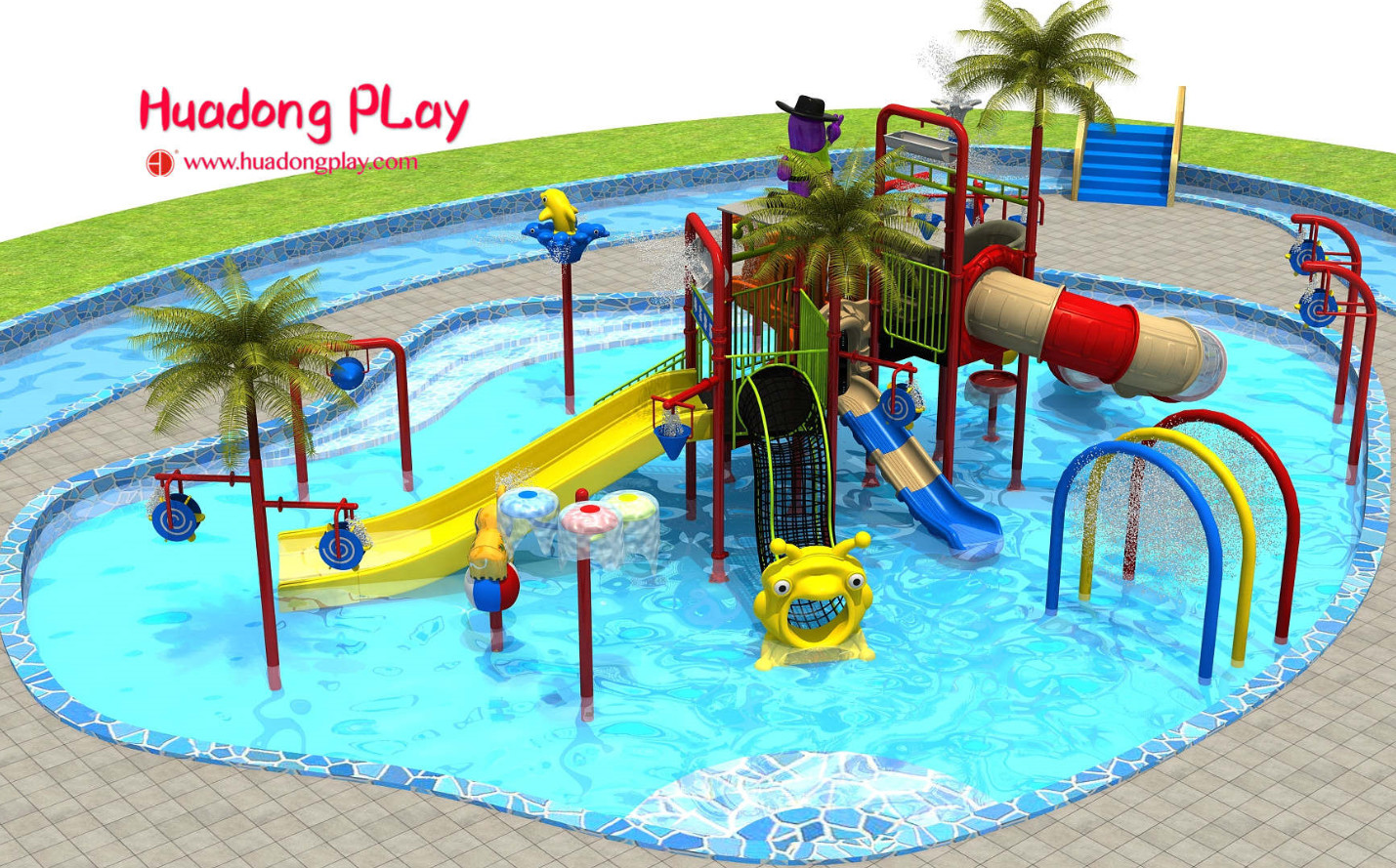 Commercial Water Park Playground Equipment Medium Size 1220*610*450cm