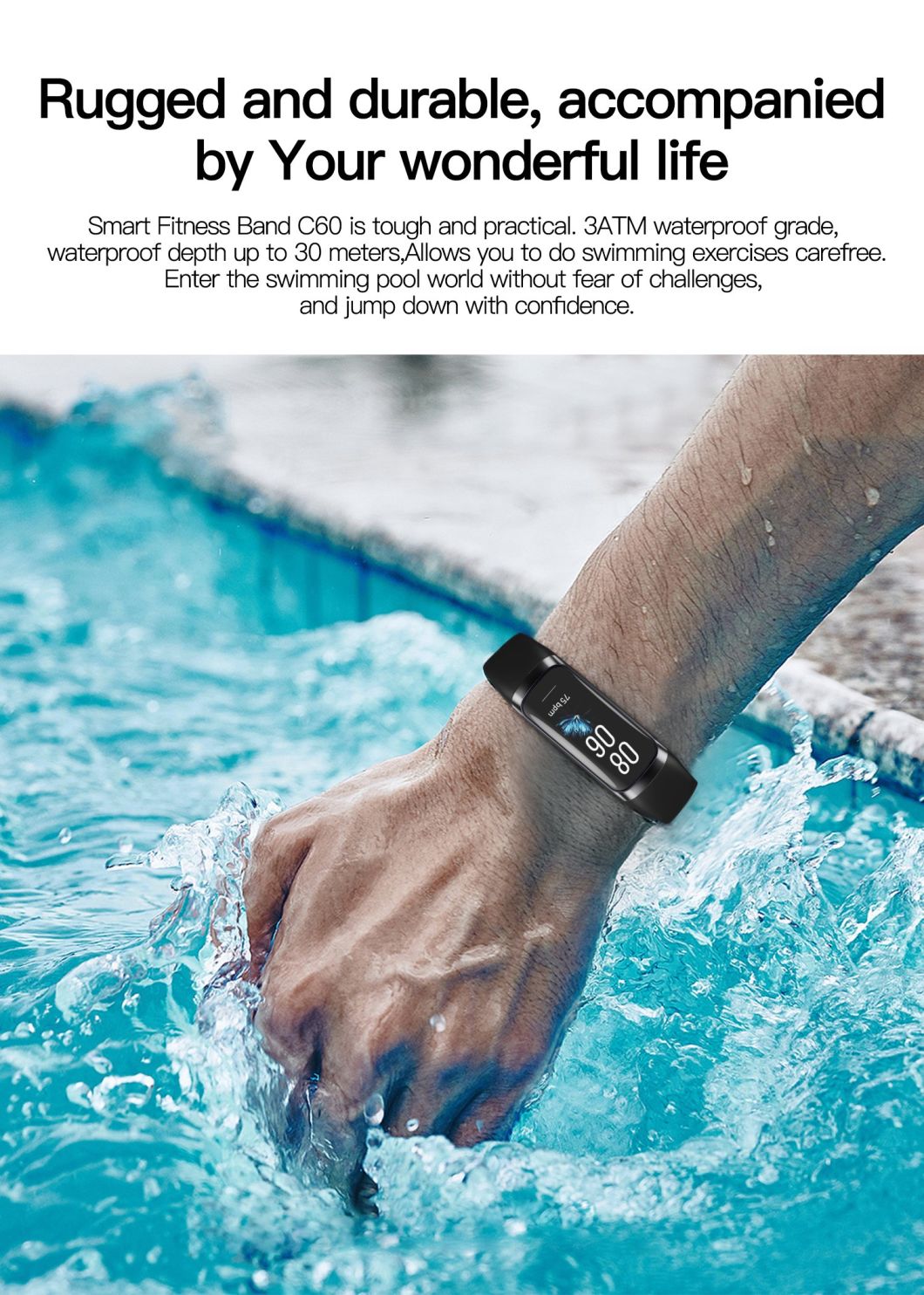 Reloj Inteligentes Zc60 Bracelet Bt Call Wireless Charging Smart Watch Zc60 M4 M6 Information Receiving Smart Watch Bracelet