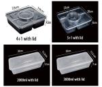 Transparent Plastic Meal Prep 6 Compartment Disposable Bento Box For Hotels And