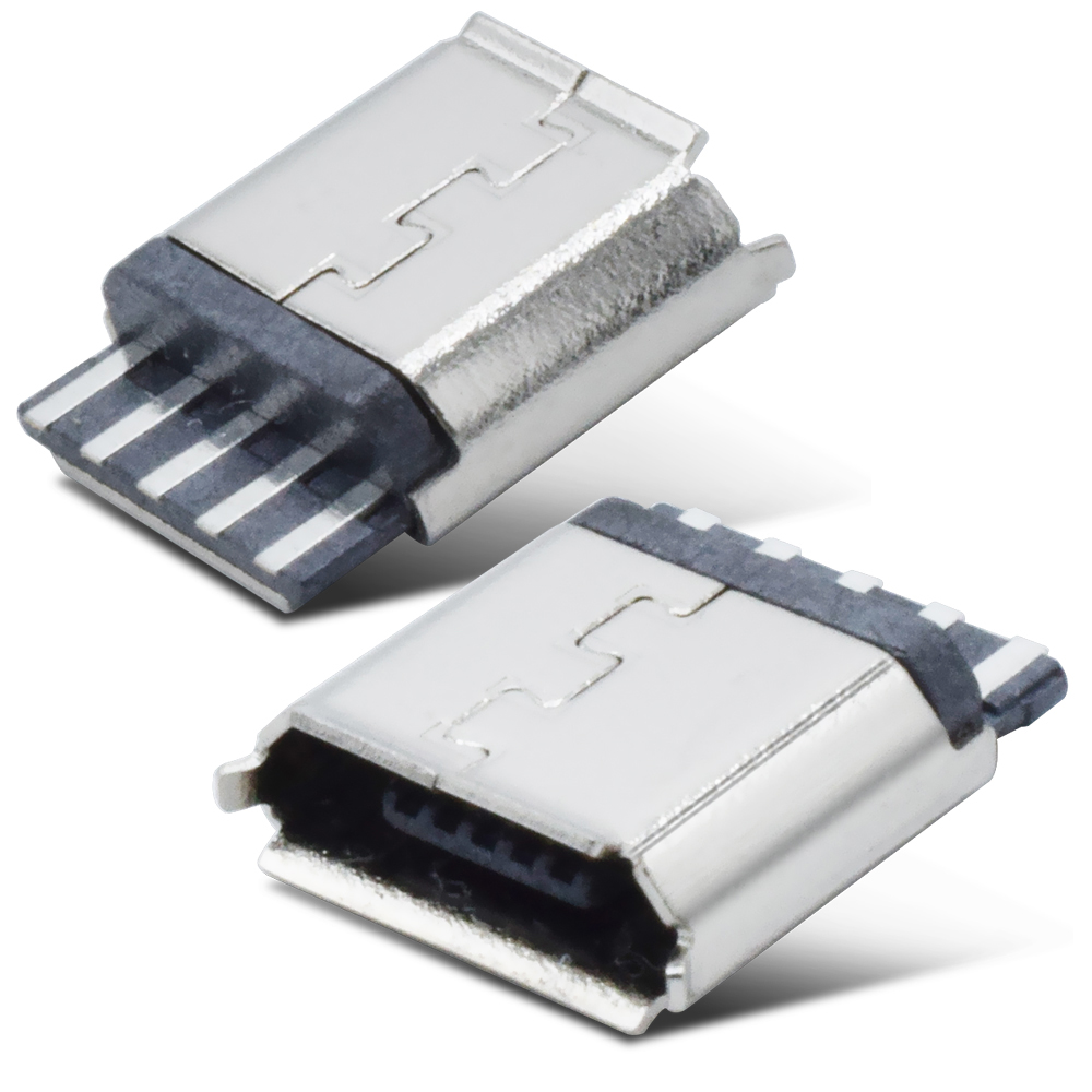5 Pin Micro USB Female Connector Plain Style With Charging Function