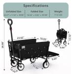 Collapsible cart with wheels,with extended tail door
