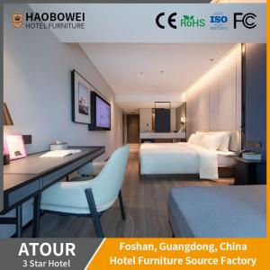 Quality Curved Backrest Modern Luxury Style Hotel Furniture Standard Double Bedroom Set Five Star wholesale