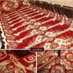 Red Traditional PVC Carpet Flooring , Oval Shape Stair Tread Rugs