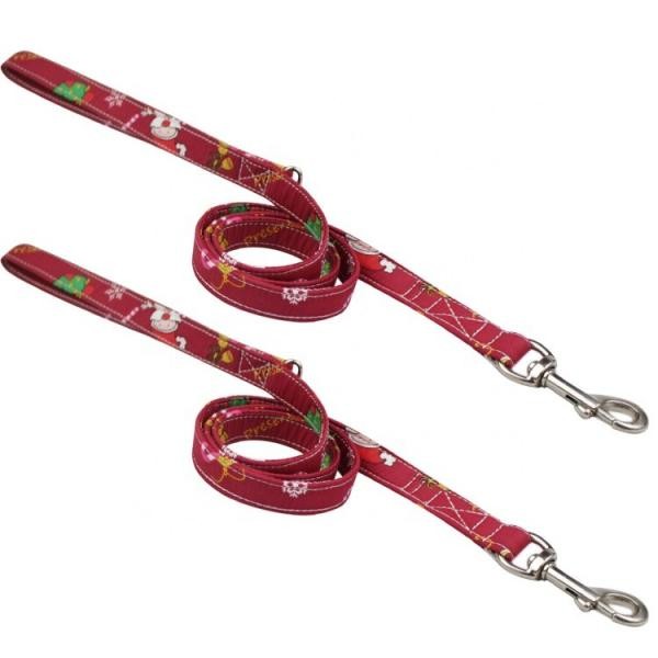 Christmas Style Dog Collars And Leashes Soft Comfortable With Exquisite Fastener