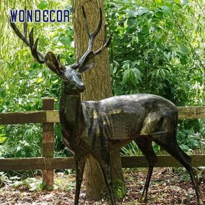 Quality Real Size 3d Bronze Deer Sculpture Smooth Texture wholesale