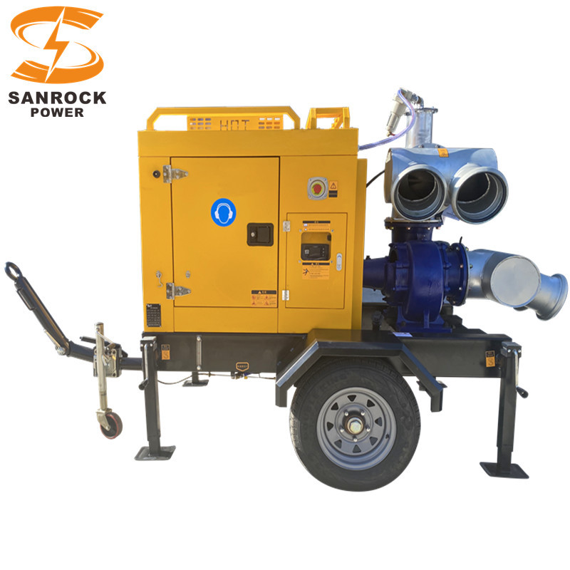 Customized Vacuum Self Priming Pump 20m High Head Mobile Diesel Water Pumps