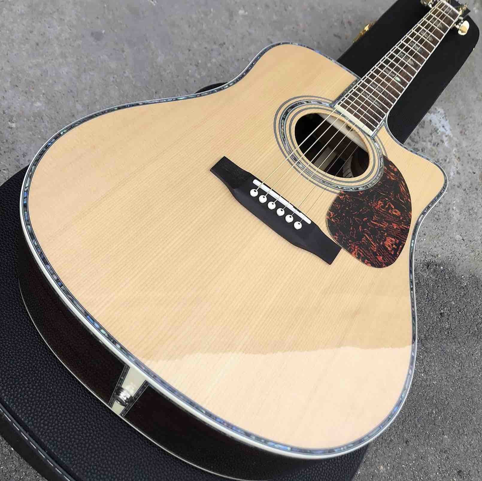 Classical Acoustic Guitar Grand Cutaway 41" Solid Spruce Top Rosewood back&side 301 EQ Abalone Binding