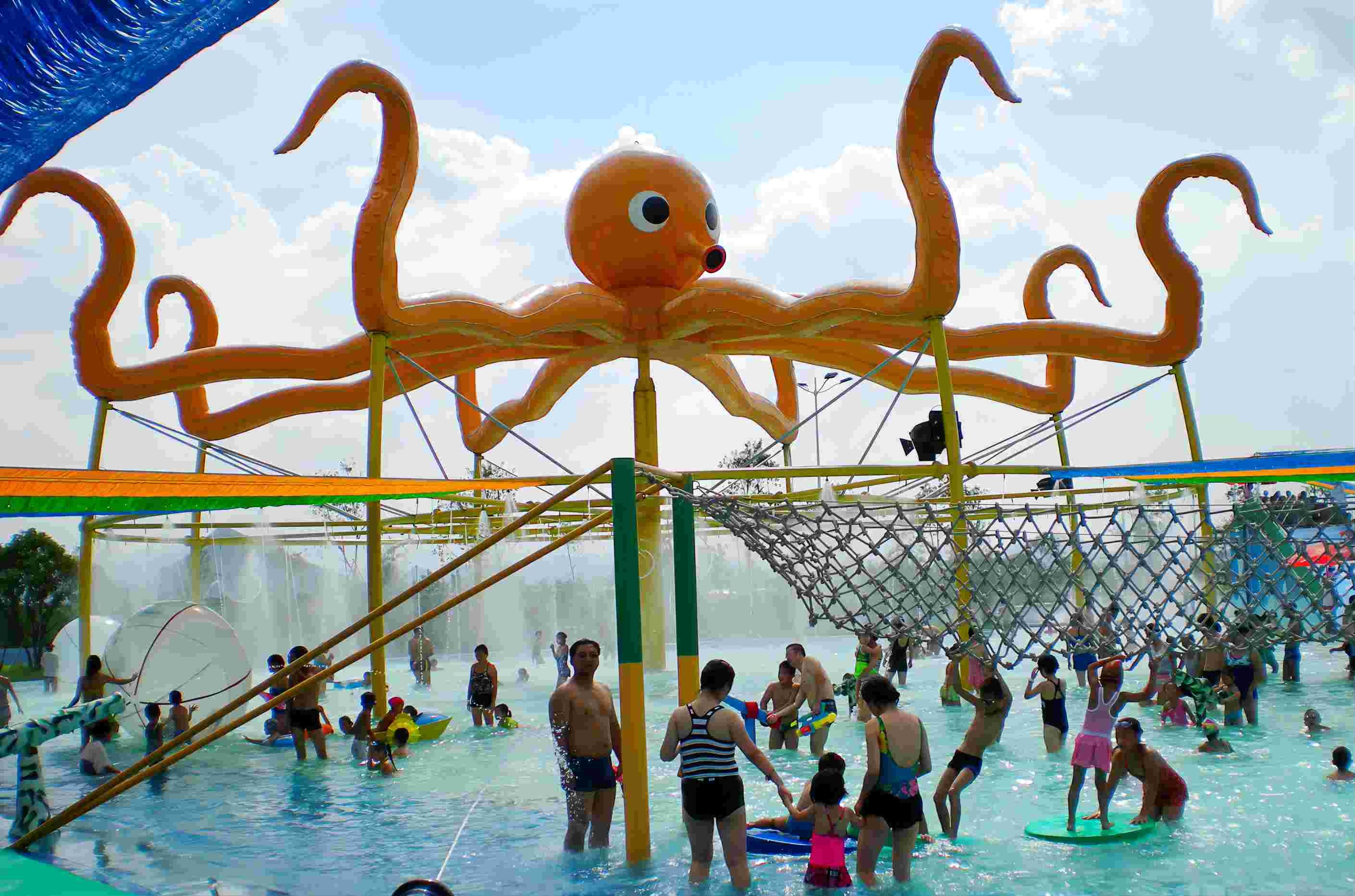Aqua Park Equipment Octopus Commercial Spray Park Equipment With Water Spray
