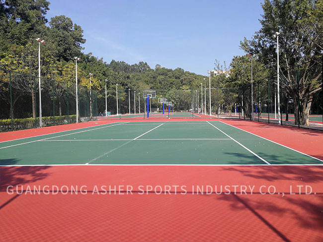 Shock Absorbing Acrylic Synthetic Flooring , Anti Slip Tennis Court Floor Material