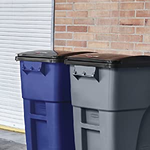 Rubbermaid Commercial Products BRUTE Rollout Wheeled Trash Can Recycling Driveway Container Bins