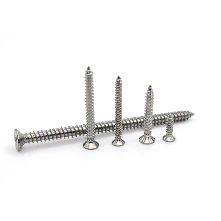 Stainless Steel Self Tapping Screw for Wood Cross Recessed Flat Head and Fast Shipping