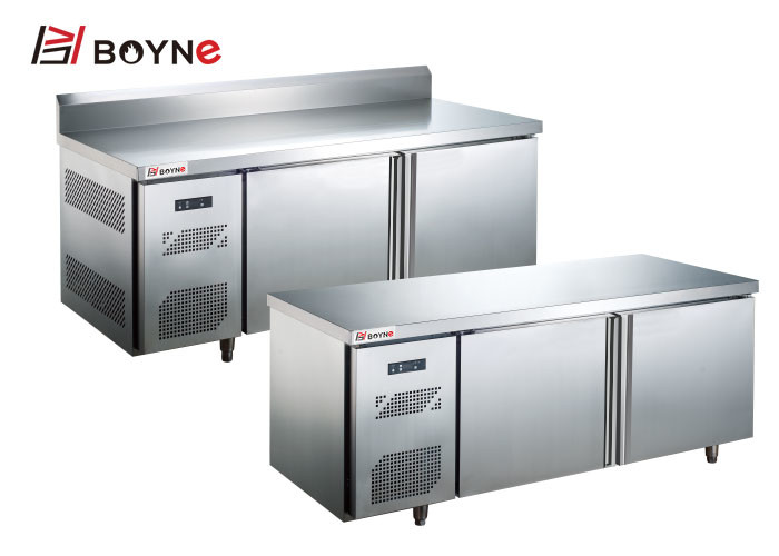 Stainless Steel material Restaurant One Door Counter Fridge Prep Table Freezer of silver color