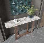 Polished Stainless Steel & Marble Console Tables - Affordable Luxury