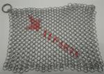 SS304 SS316 Chain Mail Scrubber Round Square Shape For Kitchen Cleaning