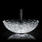 Antique Glass Wash Basin Bowl Round Counter Top Italian Design Artistic