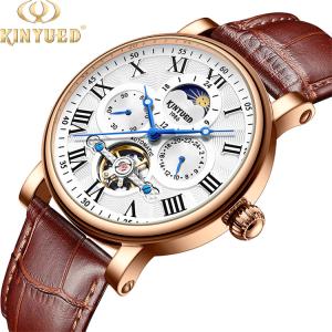 Quality Pin Buckle Mens Mechanical Watches Soft Genuine Leather Band wholesale