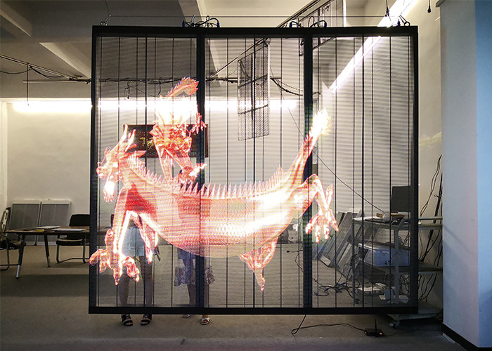 Commercial Building Transparent Led Display Panel P3.91 Led Video Curtains 1920hz