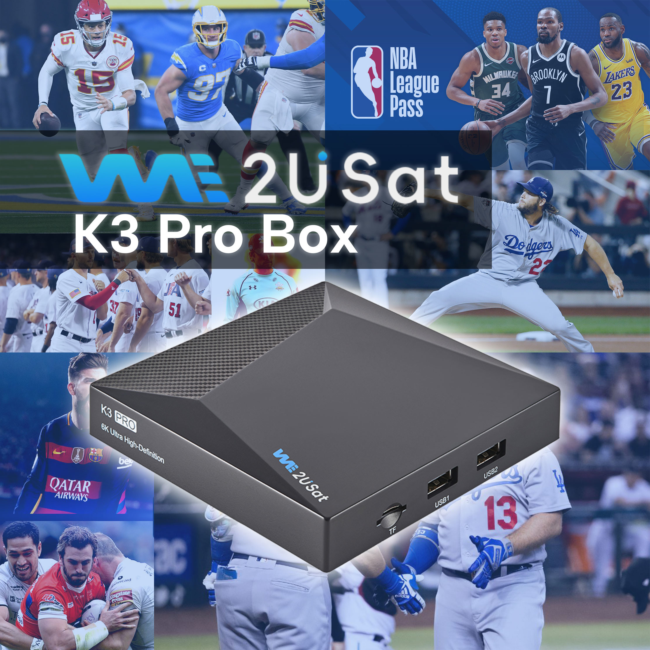 Customized Android IPTV Box We2u K3 Pro Lifetime IPTV Box Black