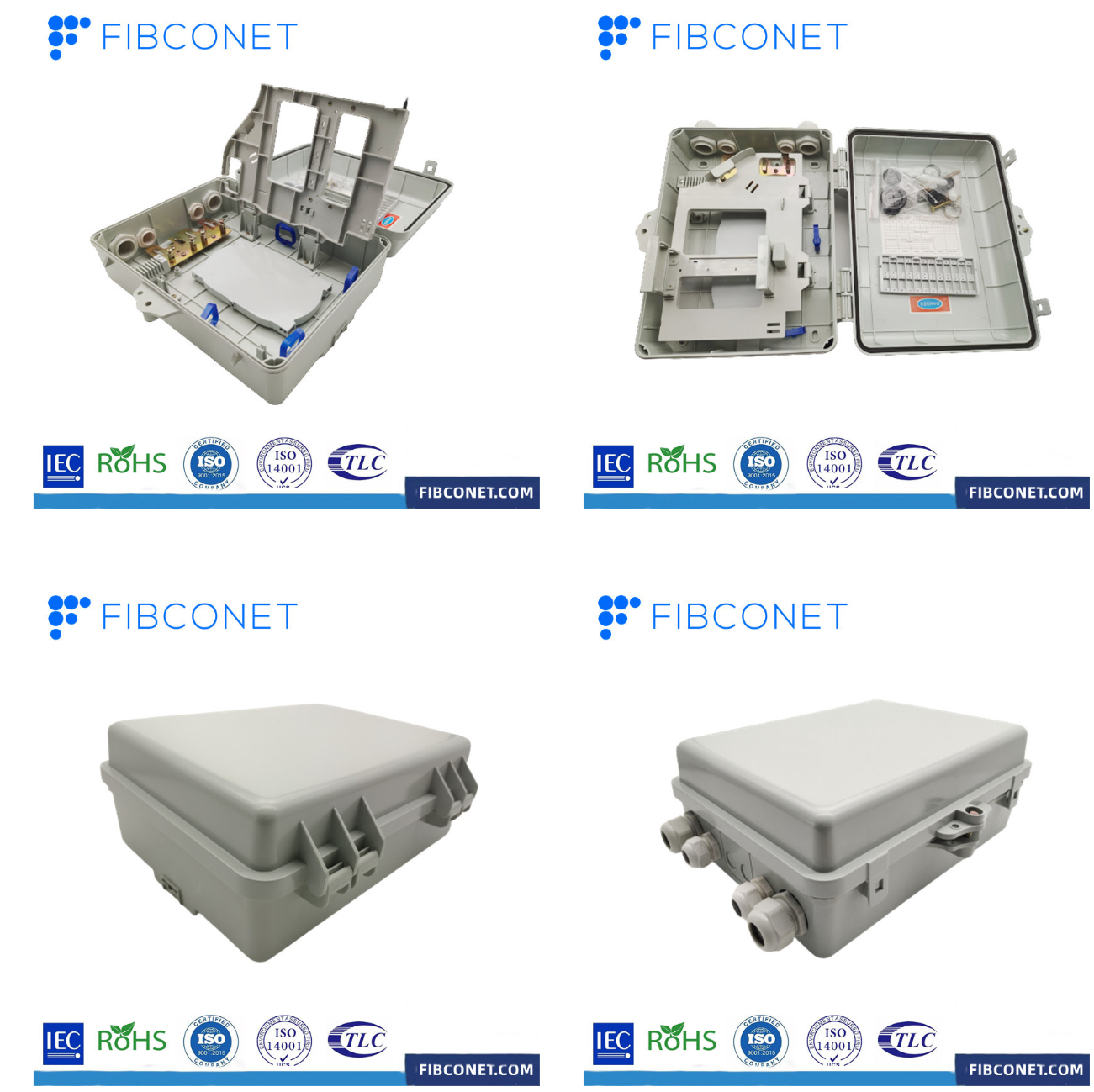 PP/PC/ABS Material 16 Cores IP55 Outdoor/Indoor Fiber Optic Distribution Box for ODF