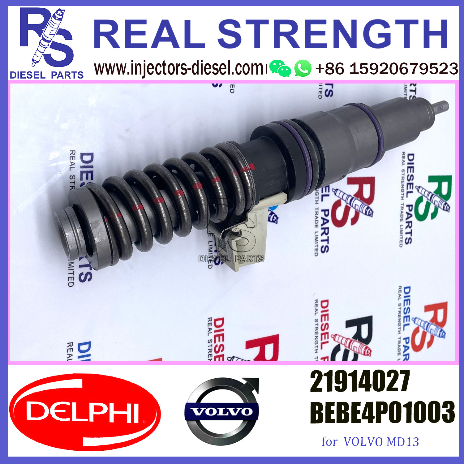 DELPHI 4pin injector 21914027 BEBE4P01003 Diesel pump Injector V-O-L-V 21914027 BEBE4P01003 E3.27 for V-O-L-V MD13