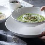Bright White Minimalist Porcelain Restaurant Plates