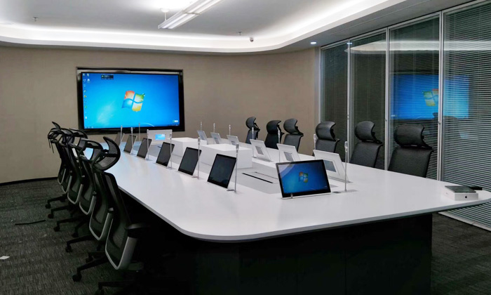Ultrathin Electric LCD PC Monitor Lift 17.3inch Screen Conference System Pop Up TV
