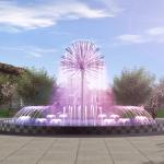 Colorful Dandelion Fountain With LED Waterproof Lights