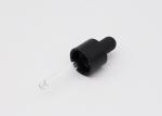 18mm Matte Black Aluminum Essential Oil Dropper With Matte Black Silicone Teat