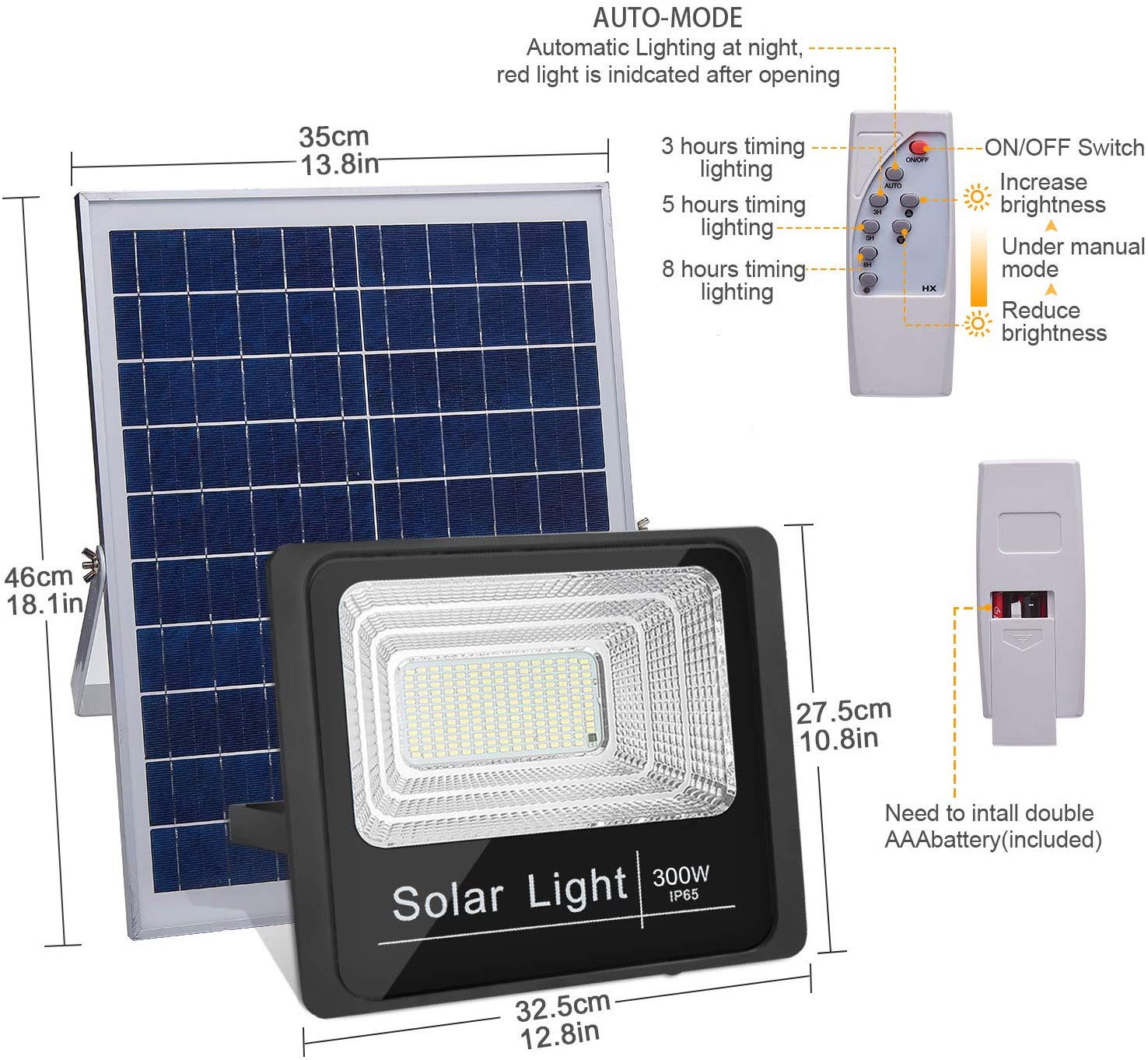 400 W IP65 Dustproof Solar Garden Street Light SDM5730 White