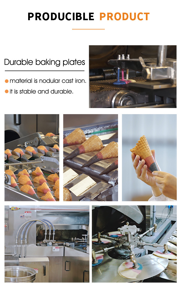 Automatic Waffle Cone Production Line,61 Cast Iron Baking Templates, Stainless Steel Material.