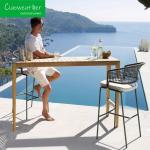 Outdoor Garden Aluminum Frame Rattan Bar Stool Chair for Hotel Courtyard Patio