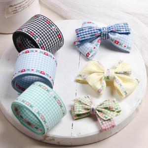 Quality 7mm-38mm Blue Embroidered Ribbon ISO9001 Embroidered Floral Ribbon wholesale