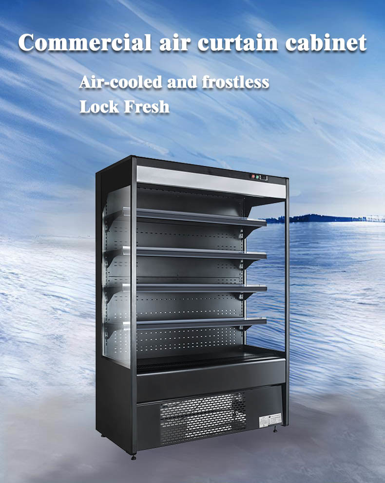 Fruit Vegetable Refrigerated Show Case , 830L Supermarket Chilled Display Cabinet
