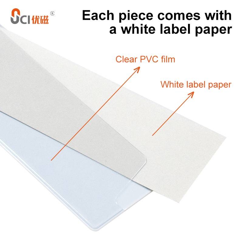 Writable Magnetic Label Holder White Clear PVC Label Holder Pocket