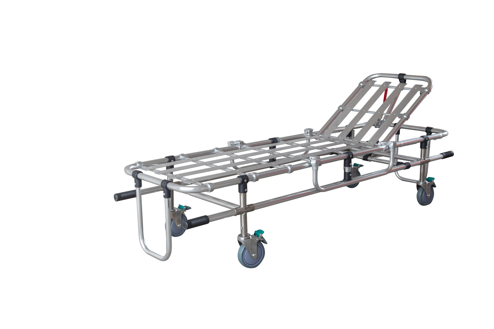 ISO CE Approved Aluminum Alloy First Aid Ambulance Stretcher Litter Foldaway With Wheels