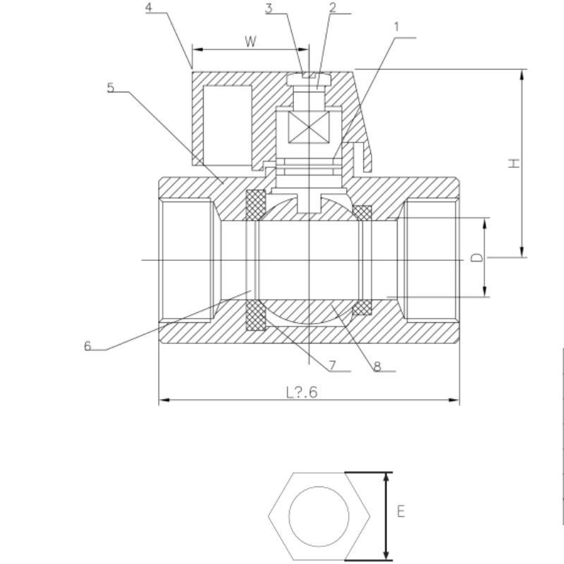 M/F Threaded Reduce Bore Mini Ball Valve with Butterfly Handle